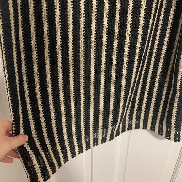 LOFT Black and White Striped Midi Skirt Size 12 NWT New with Tags - Picture 4 of 7